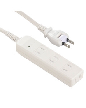 雷ガード・シャッター付 安全タップ(4個口/2m/ホワイト) 4971275050303