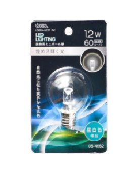 LEDミニボール球(装飾用/1.2W/60lm/クリア昼白色/G40/E17) 4971275646629