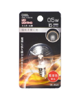 LEDミニボール球(装飾用/0.5W/15lm/クリア電球色/G30/E12) 4971275646209