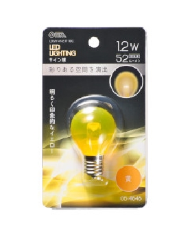LEDサイン球(装飾用/1.2W/52lm/クリア黄色/S35/E17) 4971275646483