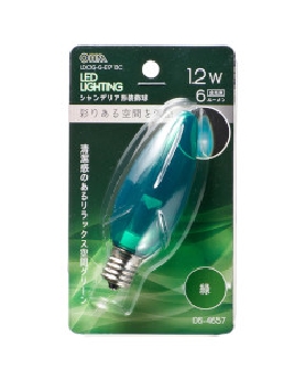 LEDシャンデリア球(装飾用/1.2W/6lm/クリア緑色/C32/E17) 4971275646575
