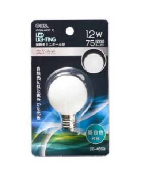 LEDミニボール球(装飾用/1.2W/75lm/昼白色/G40/E17) 4971275646599