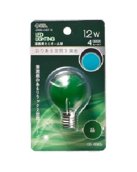 LEDミニボール球(装飾用/1.2W/4lm/緑色/G40/E17) 4971275646650