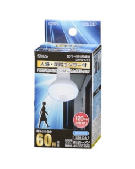 LED電球(60形相当/853lm/昼光色/E26/人感・明暗センサー付) 4971275607903