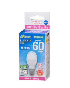 LED電球 小形(60形相当/845lm/昼光色/E17/広配光195°/密閉器具対応/断熱材施工器具対応) 4971275643185