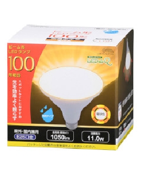 LED電球 ビームランプ形 広角(100形相当/1050lm/電球色/E26/防雨タイプ) 4971275634152