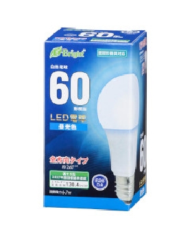 LED電球(60形相当/874lm/昼光色/E26/全方向配光260°/密閉形器具対応) 4971275643451