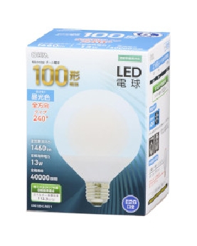 LED電球 ボール球形(100形相当/1460Lm/13W/昼光色/E26/全方向配光240°/密閉形器具対応) 4971275631694