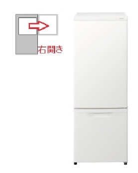 【右開き】2ドア 168L 冷蔵庫 4549980700037