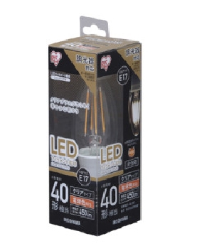 LEDフィラメント電球　E17　40形相当　電球色　調光 4967576248587