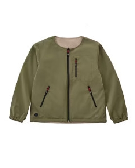 撥水リバーシブルヒートブルゾン Sサイズ カーキ/ベージュ 4967576569729