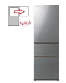 【右開き】3ドア 356L 冷蔵庫 4904530129902