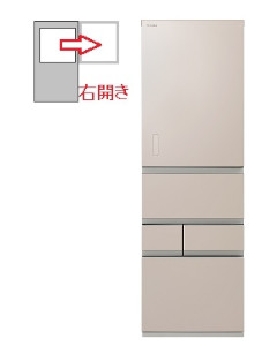 【左開き】5ドア 452L 冷蔵庫 4904530129568