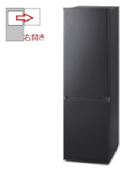 【右開き】2ドア 冷凍冷蔵庫 170L 4967576743495