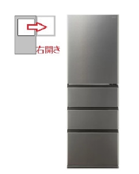 【右開き】冷蔵庫362L 4ドア 4582678513946