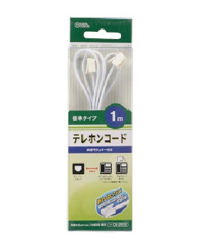 テレホンコード1ｍ 標準タイプ ホワイト 4971275526020