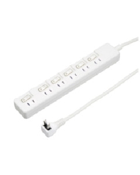 6個口節電タップ1ｍ ホワイト 4966307287345