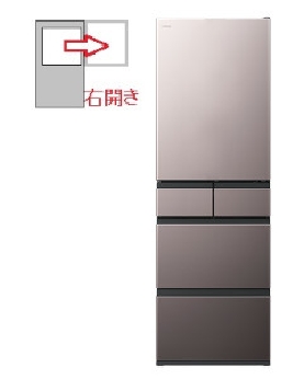 【右開き】冷蔵庫5ドア 470L 4549873216478